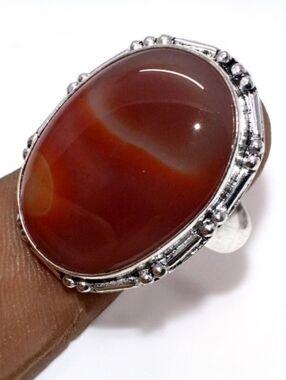 Sardonyx Gemstone 925 Sterling Silver Handmade Ring